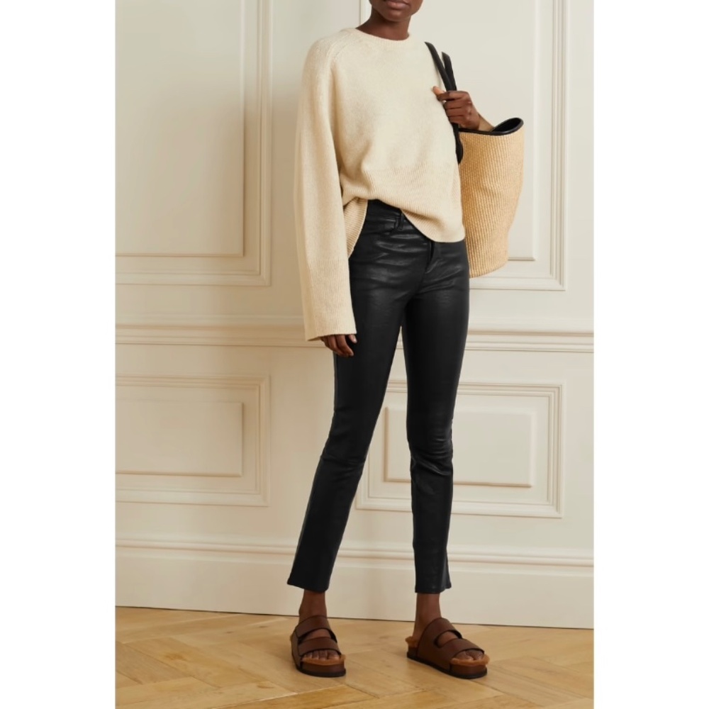 FRAME | Le Sylvie high-rise slim-leg leather pants